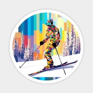 Alpin Ski Sport Game Champion Competition Abstract Magnet